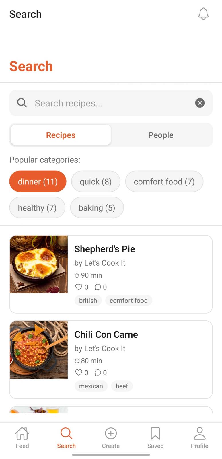 LetsCookIt search